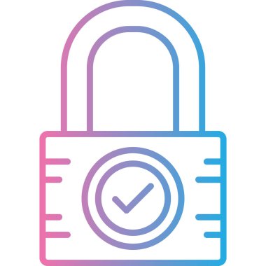 Kilit. Web simgesi basit illüstrasyon