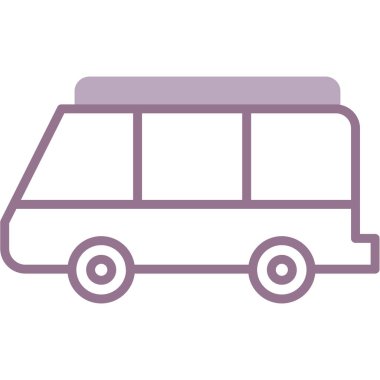 Otobüs simgesi. Web tasarımı için taşıyıcı vektör sembolünün ana hatları