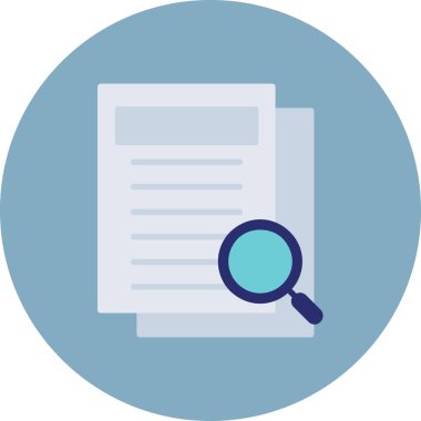 Belge ikonu vektör illüstrasyon tasarımlı büyüteç