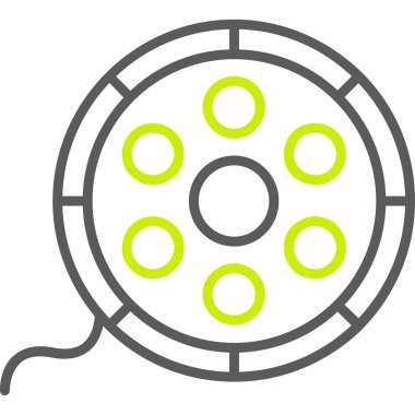 Beyaz ve yeşil yuvarlak simgenin vektör çizimi