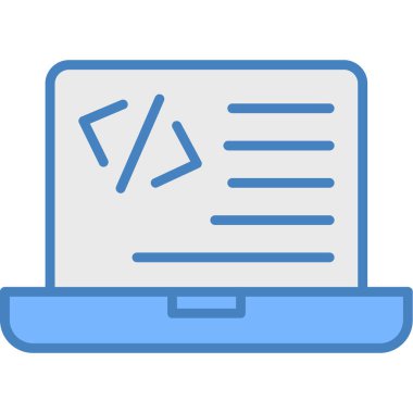 Kodlama. Web simgesi basit illüstrasyon