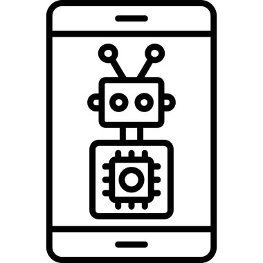 robot. Web simgesi basit illüstrasyon