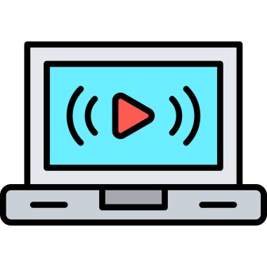 Video oynatıcı simgesi. özet çizimi