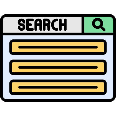 arama web simgesi, basit vektör illüstrasyonu