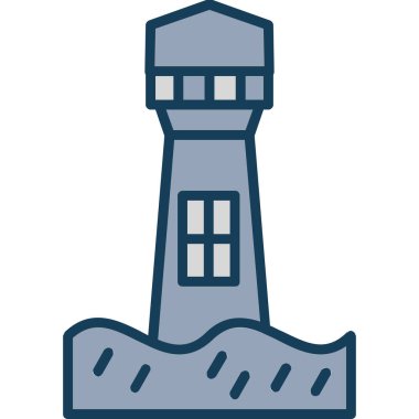 Deniz feneri. Web simgesi basit illüstrasyon