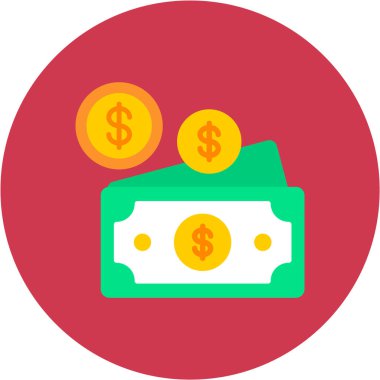 Dolar işareti vektör simgesi