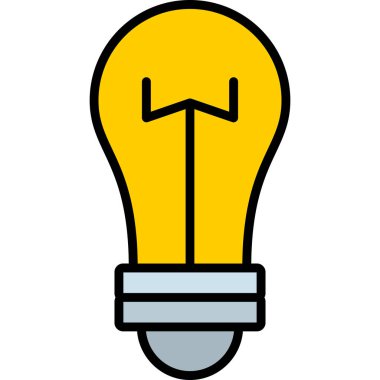 yaratıcı ampul simgesi renk ana hatları vektörü