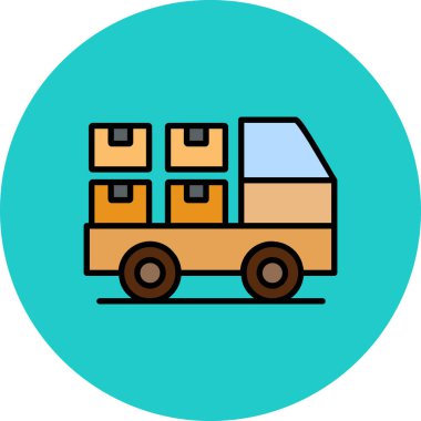 Teslimat. Web simgesi basit illüstrasyon