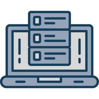 ekran simgesi, vektör illüstrasyonlu dizüstü bilgisayar