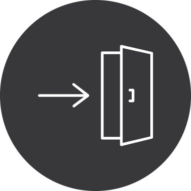 Bir kapı simgesinin vektör illüstrasyonu