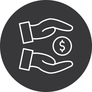 Para simgesinin vektör illüstrasyonu