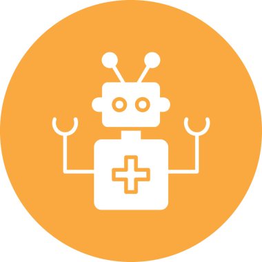 robot düz simgesi, vektör illüstrasyonu