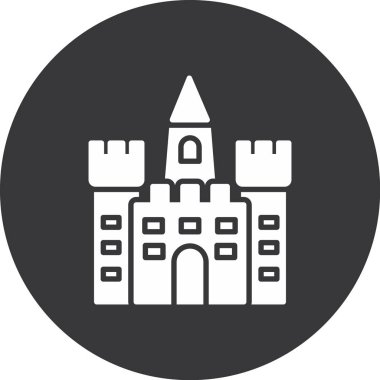 Şato. Web simgesi basit illüstrasyon