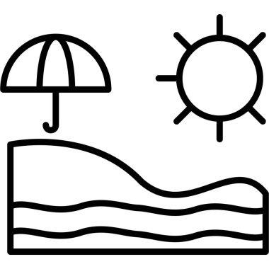 Yaz tatili simgesi, vektör illüstrasyonu