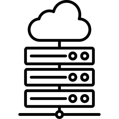 Sunucu. Web simgesi basit illüstrasyon