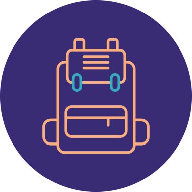 sırt çantası simgesi vektör illüstrasyonu