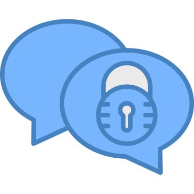 Asma kilit vektör illüstrasyonlu sohbet kilidi