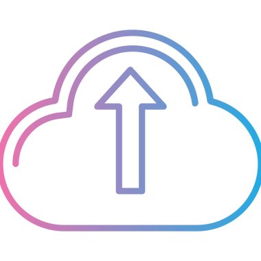 bulut hesaplama vektör çizgisi simgesi,