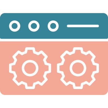 Geliştirme için web simgesi, dişlilerin vektör illüstrasyonu