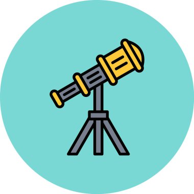 Teleskop. Web simgesi basit illüstrasyon