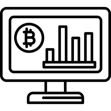 bitcoin. Web simgesi basit illüstrasyon