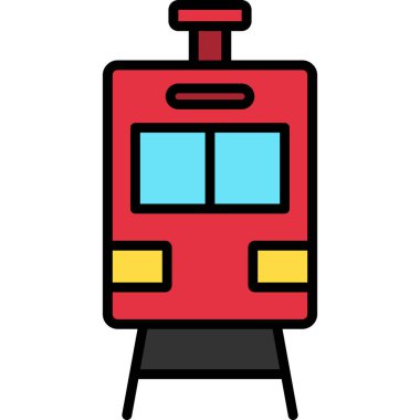 tren vektör simgesi. Beyaz arkaplanda izole edilmiş basit vektör illüstrasyonu