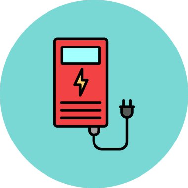 elektrik pil ikonu vektör illüstrasyonu