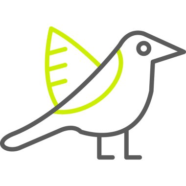 kuş vektör çizgisi simgesi, özet ve düzenlenebilir vuruş