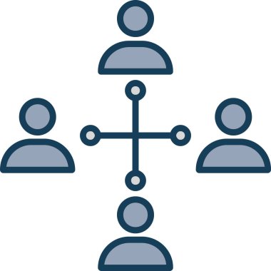 Sosyal ağ insanları simge vektör illüstrasyonu