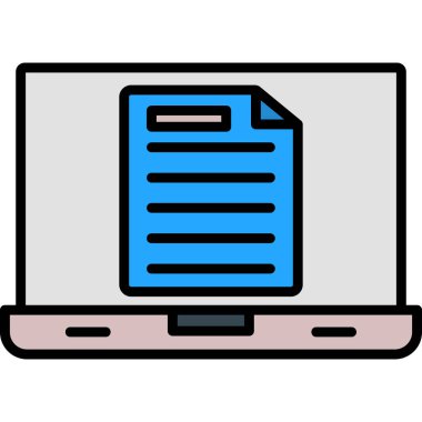 bilgisayar simgesi rengi dış hat vektörü