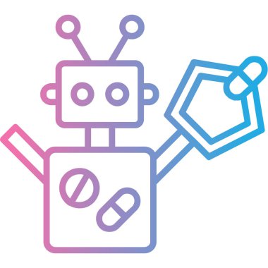 robot. Web simgesi basit illüstrasyon