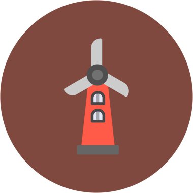 Yel değirmeni ikonu vektör illüstrasyonu