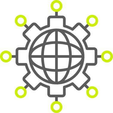 ağ vektör simgesi. biçim düz bicolor ve eko yeşil semboldür, yuvarlak açılar, açık gri arkaplan