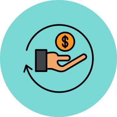 Para için. Web simgesi basit illüstrasyon