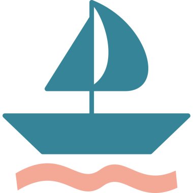 Yelkenli. Web simgesi basit illüstrasyon