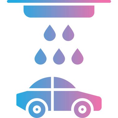 araba yıkama web simgesi basit illüstrasyon