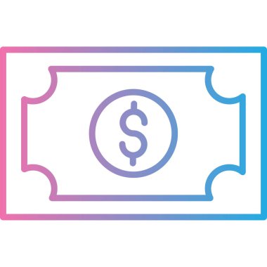 Dolar vektör renk çizgisi simgesi