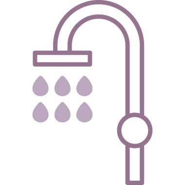 Duş musluk anahat vektör simgesi