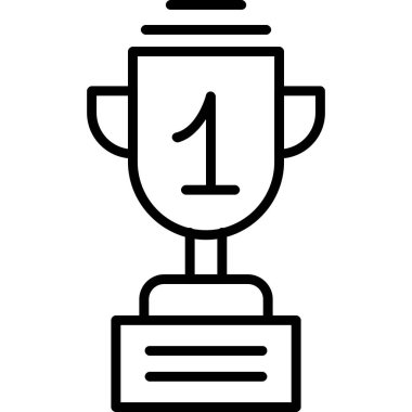 Ödül kupası ikonu. Beyaz arkaplanda izole edilmiş web tasarımı için özet ödül kupa vektörü simgesi