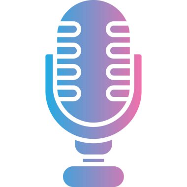 Mikrofon. Web simgesi basit illüstrasyon