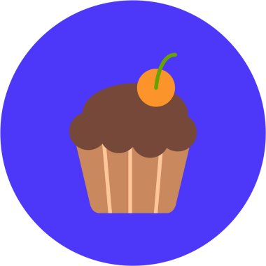 Kek. Web simgesi basit illüstrasyon