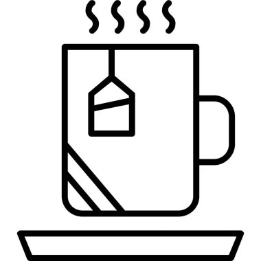 çay fincanı simgesi, vektör illüstrasyonu