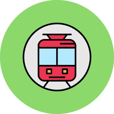 Tren simgesinin vektör illüstrasyonu