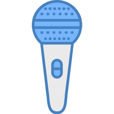 Web ve mobil uygulaması tasarımı, mikrofon logo kavramı için beyaz arka plan üzerinde izole mikrofon simge vektör