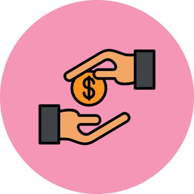 Para için. Web simgesi basit illüstrasyon