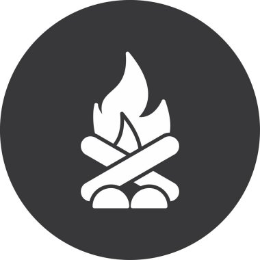 Şenlik ateşi ikonu. Web tasarımı için ateş vektörü simgesinin basit gösterimi