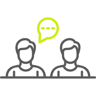 Sohbet simgesi üzerinde izole beyaz arka plan web ve mobil uygulaması tasarımı, sohbet logo kavramı için vektör