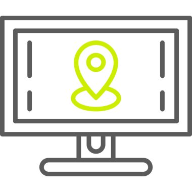 konum haritası simgesi, vektör illüstrasyonu