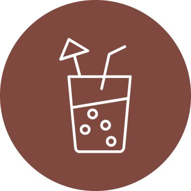 Kokteyl ikonu vektör illüstrasyonu