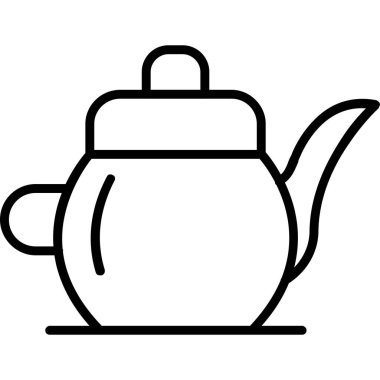 Çaydanlık ikonu. Taslak tarzı. vektör illüstrasyonu